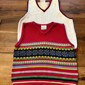5-6T Hanna Anderson christmas vests